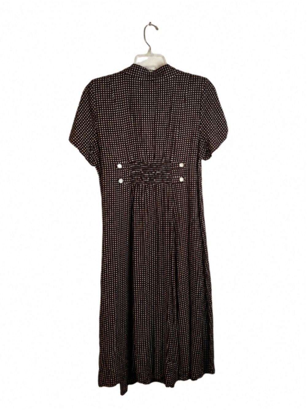 MSK Plus 18W Petite Brown White Polka Dot Midi Dress NWT - Picture 3 of 7